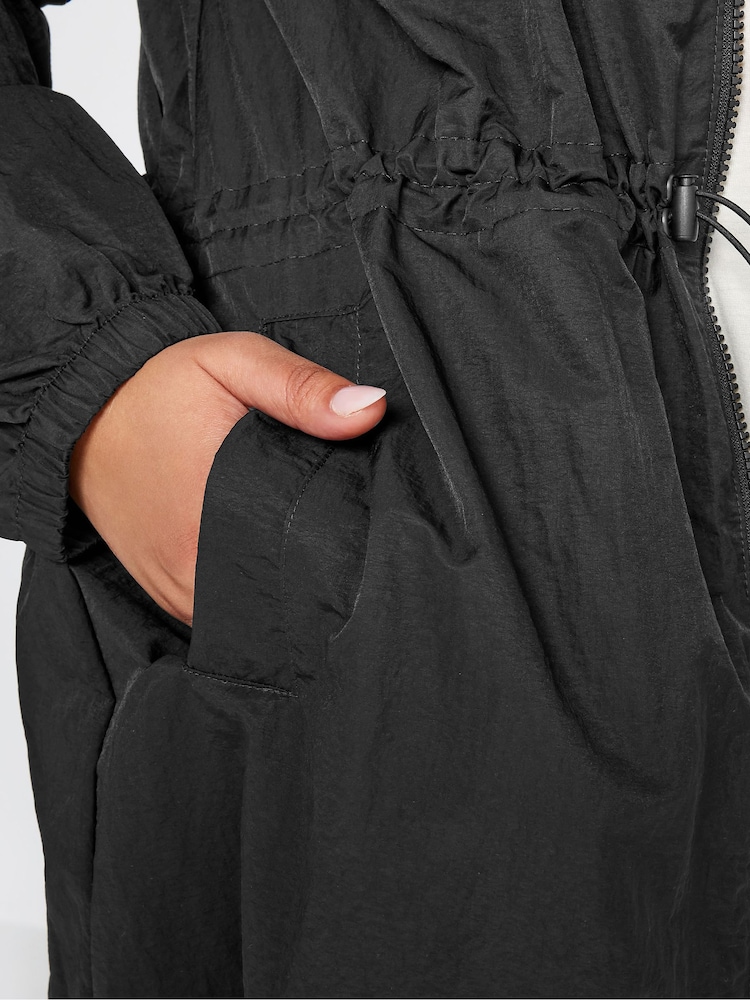 Yours Curve Black Lightweight Longline Parka Jacket - Image 5 of 5