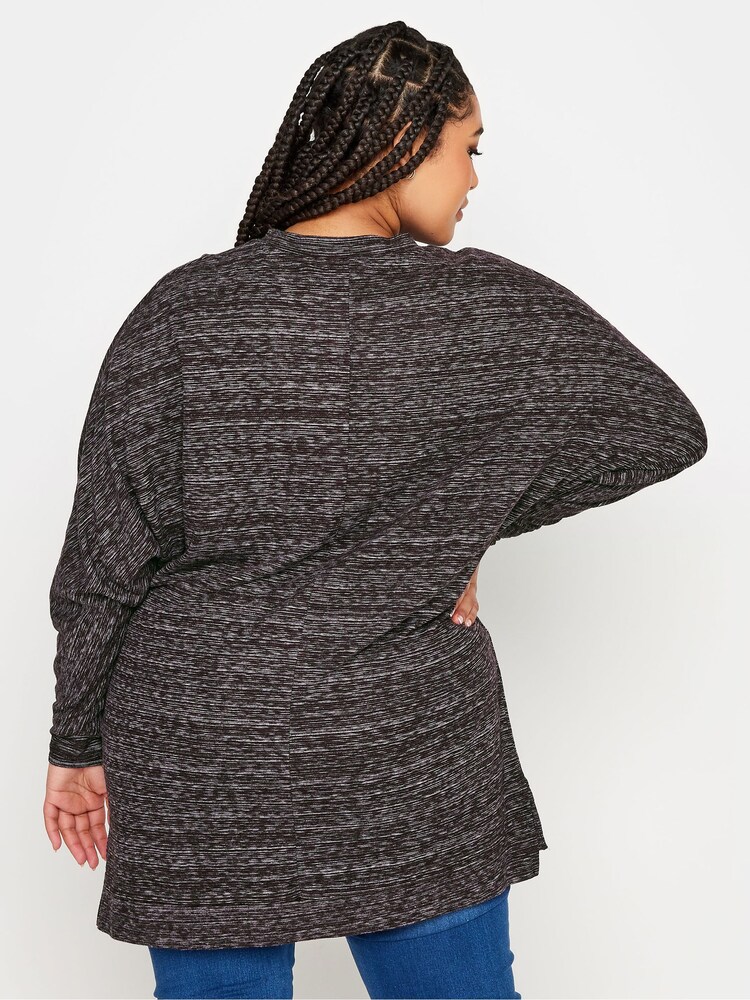 Grau/Schwarz - Yours Curve Weicher Pullover mit Nahtdetail vorn - Bild 2 von 4