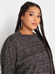 Grau/Schwarz - Yours Curve Weicher Pullover mit Nahtdetail vorn - Bild 4 von 4