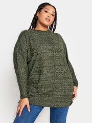 Grün - Yours Curve Weicher Pullover mit Nahtdetail vorn - Bild 1 von 4