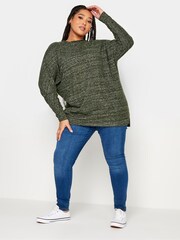 Grün - Yours Curve Weicher Pullover mit Nahtdetail vorn - Bild 2 von 4