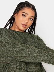 Grün - Yours Curve Weicher Pullover mit Nahtdetail vorn - Bild 4 von 4