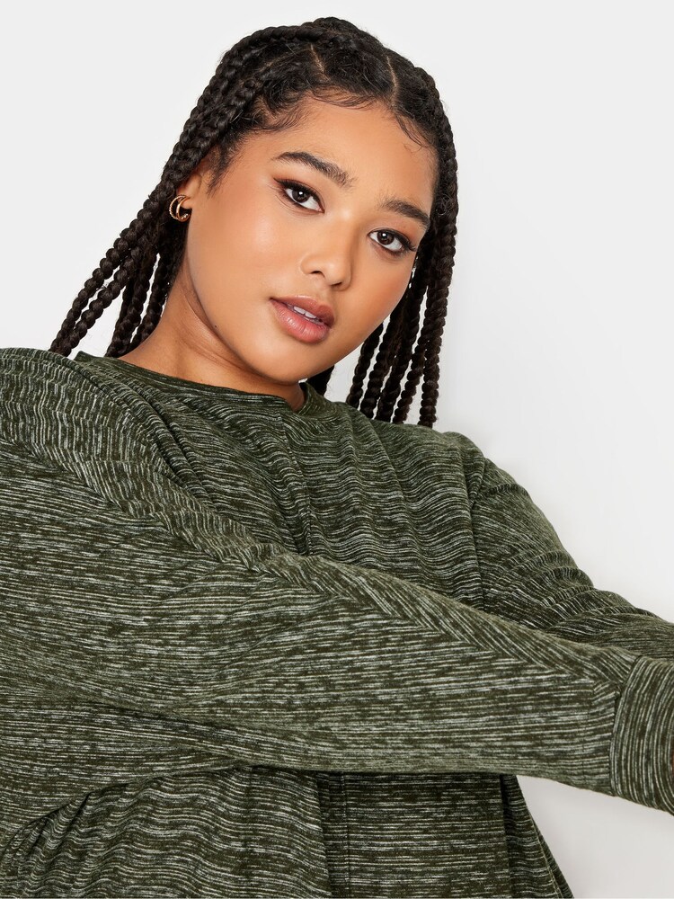 Grün - Yours Curve Weicher Pullover mit Nahtdetail vorn - Bild 4 von 4