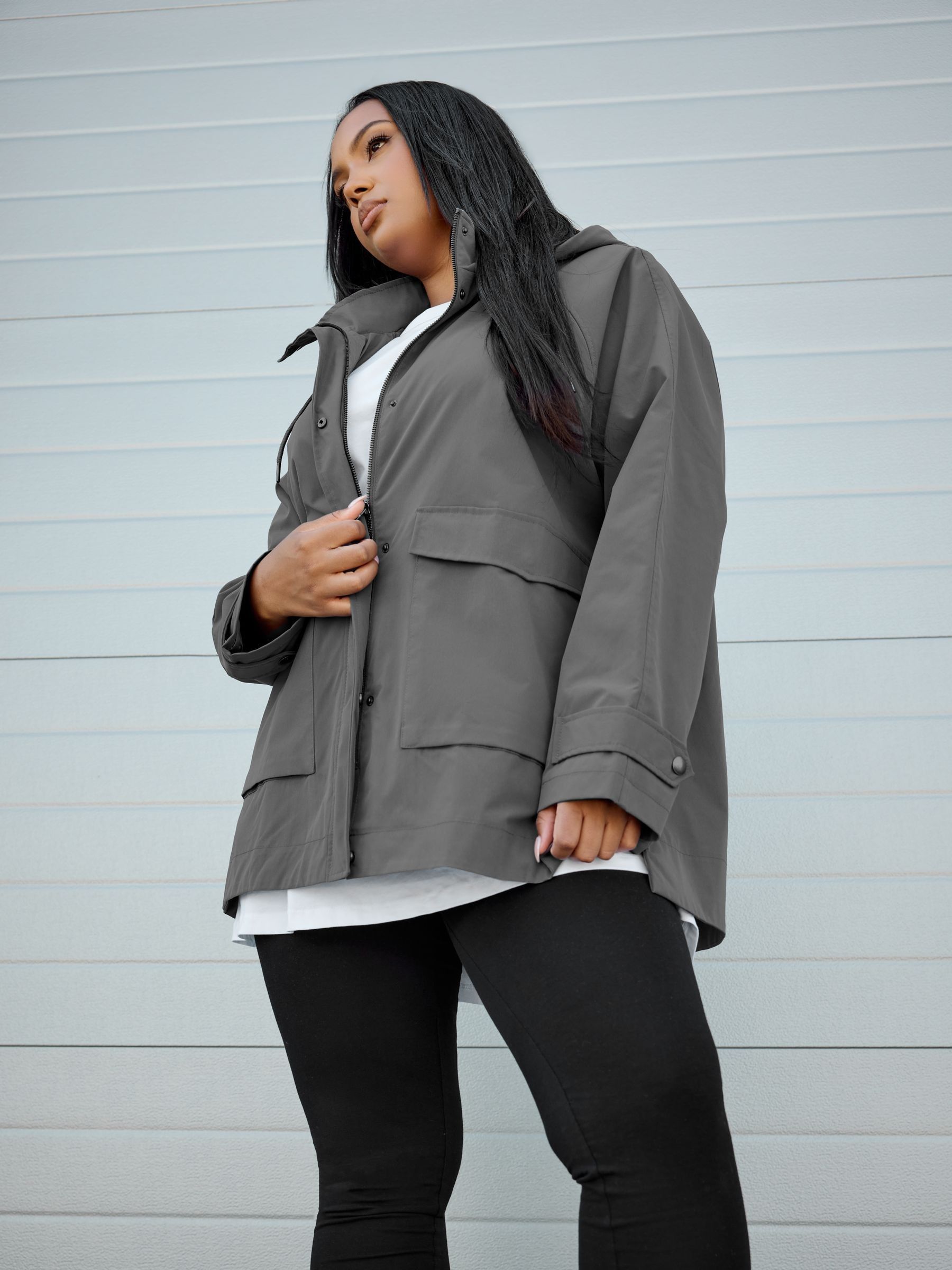 Buy Yours Curve Charcoal Grey Raglan Lightweight Jacket from Next USA