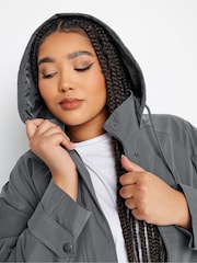 Yours Curve Charcoal Grey Raglan Lightweight Jacket - Image 4 of 4