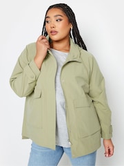 Yours Curve Green Raglan Lightweight Jacket - Image 1 of 4