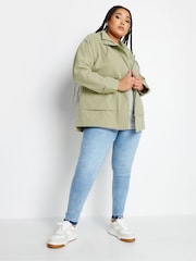 Yours Curve Green Raglan Lightweight Jacket - Image 2 of 4