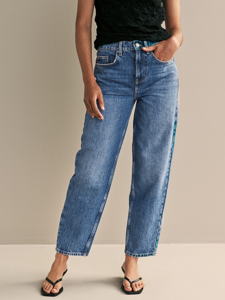 Dark Blue 100% Cotton Barrel Jeans - Image 2 of 5
