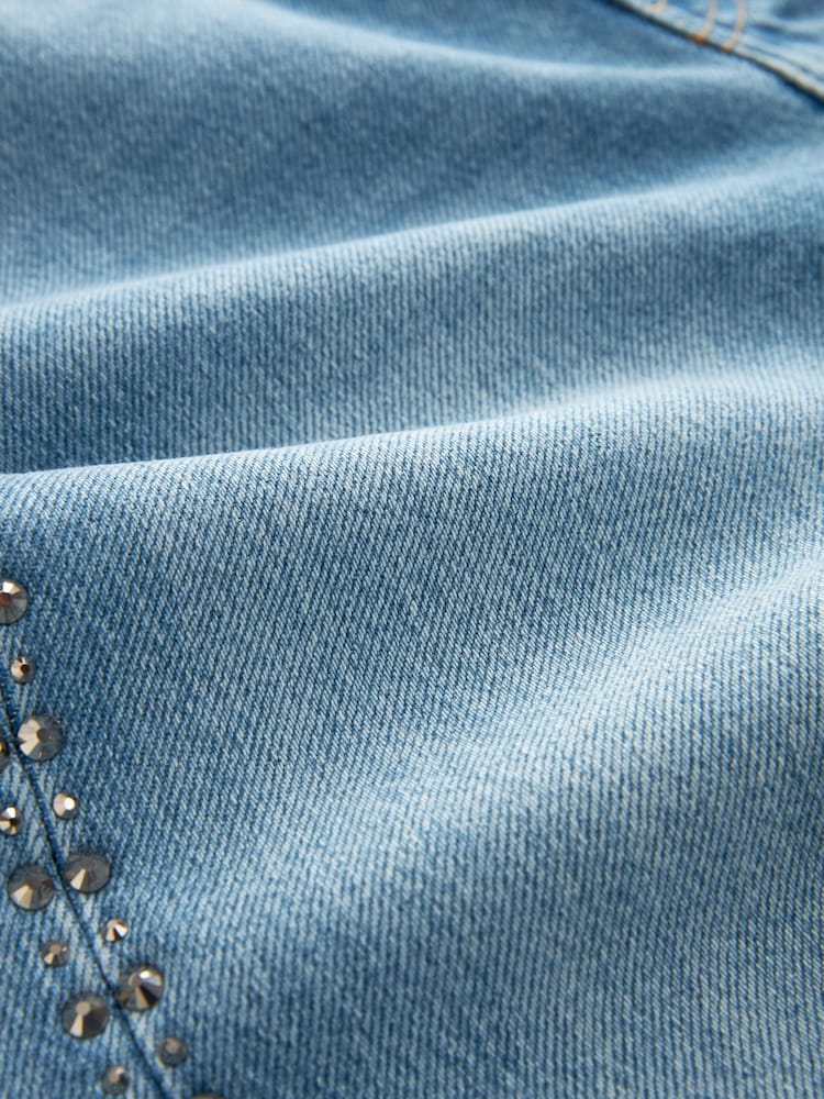 Mid Blue Embellished Column Jeans - Image 6 of 6