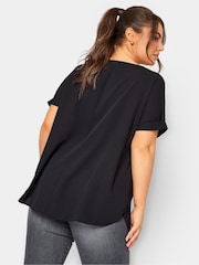 Yours Curve Black Boxy T-Shirt - Image 2 of 4