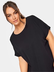 Yours Curve Black Boxy T-Shirt - Image 4 of 4