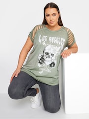 Yours Curve Green T-Shirt - Image 1 of 4