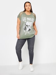Yours Curve Green T-Shirt - Image 2 of 4