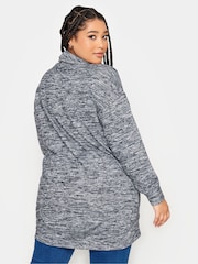 Grau - Yours Curve Weiches Sweatshirt mit Rollkragen - Bild 2 von 4