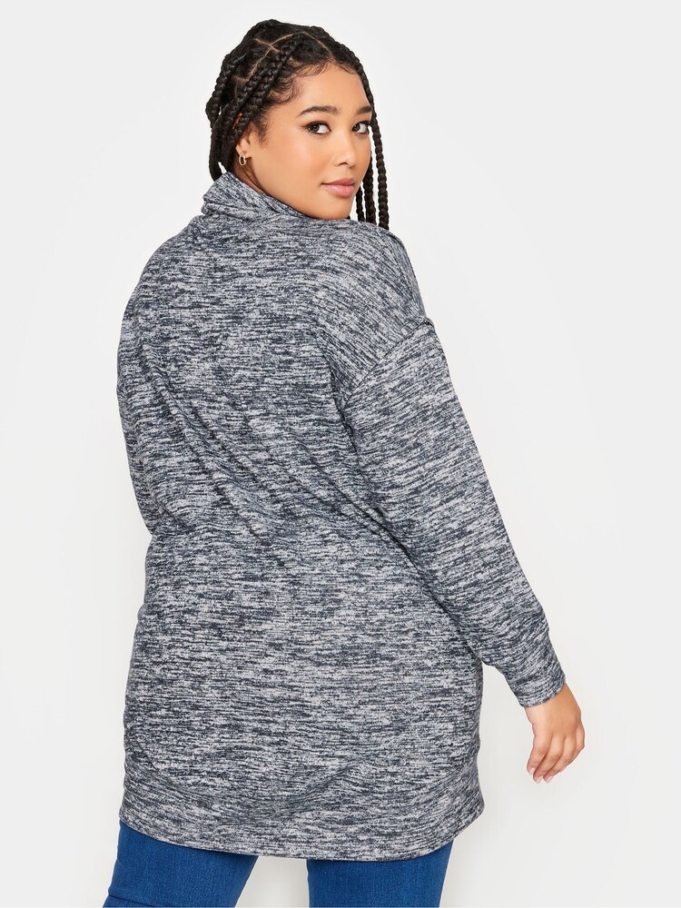 Grau - Yours Curve Weiches Sweatshirt mit Rollkragen - Bild 2 von 4