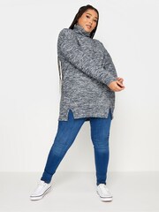 Grau - Yours Curve Weiches Sweatshirt mit Rollkragen - Bild 3 von 4