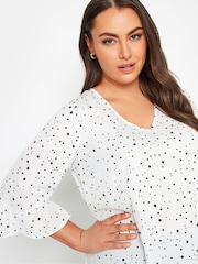 Yours Curve White Frill Sleeve Swing Top - Image 4 of 4