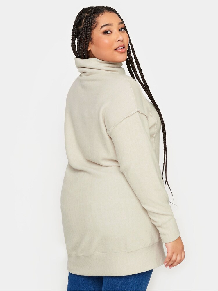 Natur - Yours Curve Weiches Sweatshirt mit Rollkragen - Bild 2 von 4 Natur - Yours Curve Weiches Sweatshirt mit Rollkragen - Bild 2 von 4