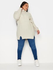 Natur - Yours Curve Weiches Sweatshirt mit Rollkragen - Bild 3 von 4
