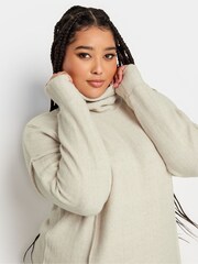 Natur - Yours Curve Weiches Sweatshirt mit Rollkragen - Bild 4 von 4