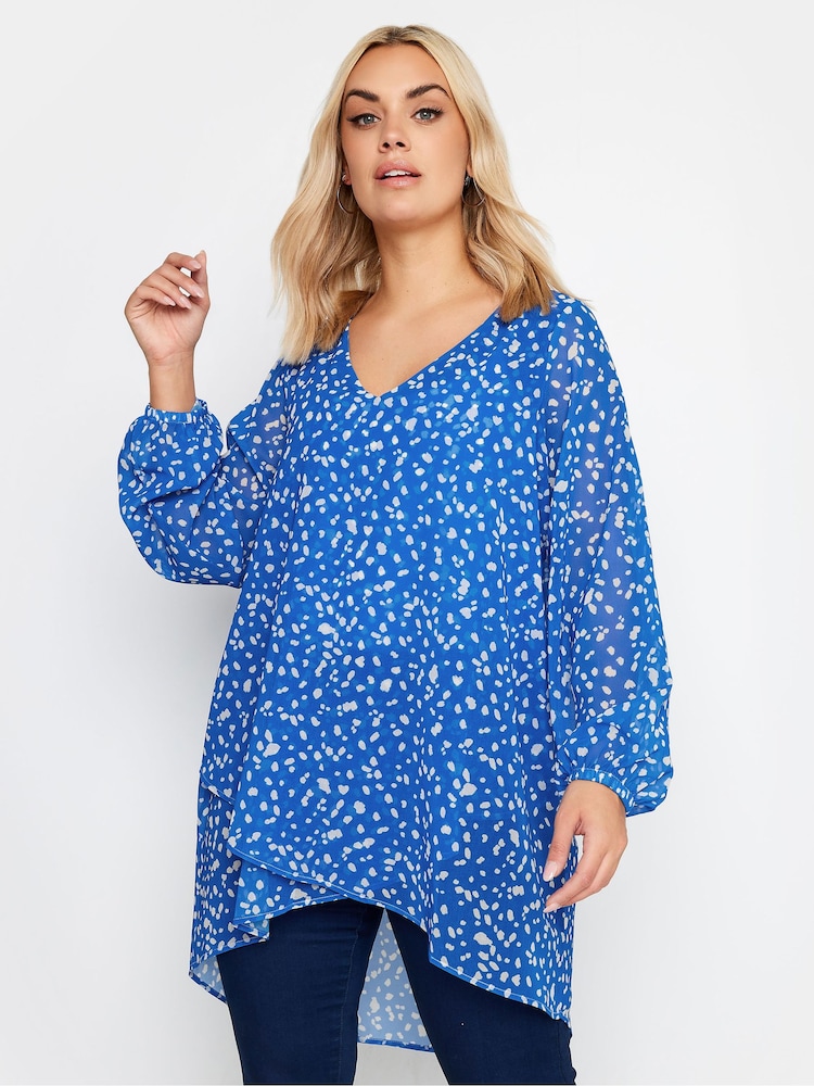 Azul - Yours Curve Wrap Front Blouse - Imagen 1 de 4 Azul - Yours Curve Wrap Front Blouse - Imagen 1 de 4