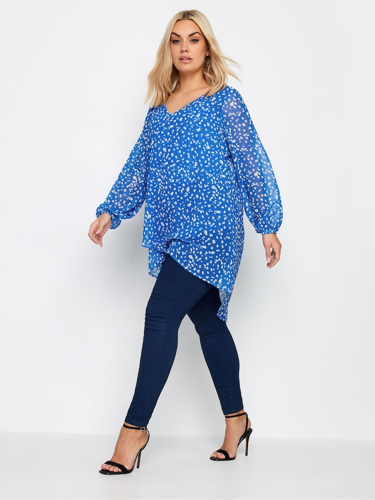 Azul - Yours Curve Wrap Front Blouse - Imagen 2 de 4 Azul - Yours Curve Wrap Front Blouse - Imagen 2 de 4