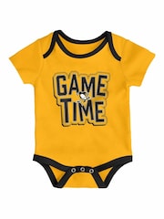 Fanatics Infants NHL Pittsburgh Penguins Game Time 100% Cotton Black Bodysuit 3 Piece - Image 3 of 4