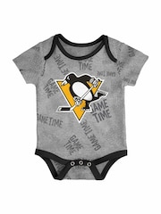 Fanatics Infants NHL Pittsburgh Penguins Game Time 100% Cotton Black Bodysuit 3 Piece - Image 4 of 4