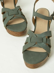FatFace Leoni Green Mid Heel Clogs - Image 3 of 3