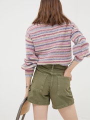 FatFace Cali Green Denim Carpenter Shorts - Image 2 of 4