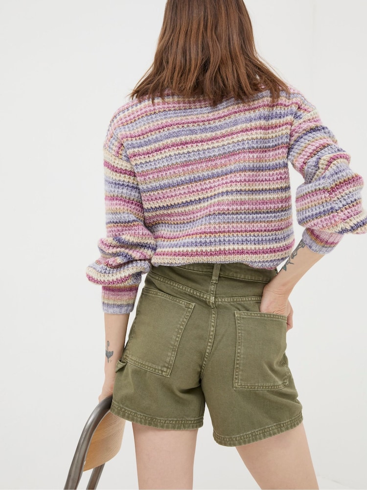 FatFace Cali Green Denim Carpenter Shorts - Image 2 of 4