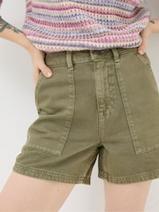 FatFace Cali Green Denim Carpenter Shorts - Image 3 of 4