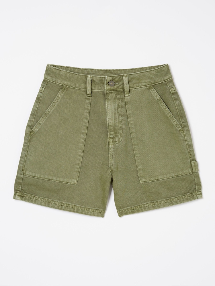 FatFace Cali Green Denim Carpenter Shorts - Image 4 of 4