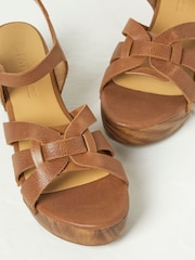 FatFace Leoni Brown Mid Heel Clogs - Image 2 of 3