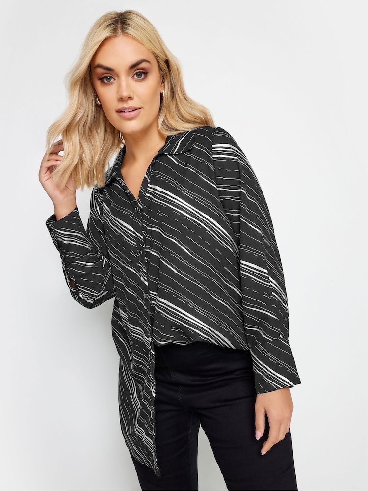 Yours Curve Onyx Black Oversized Shirt - Image 1 of 5