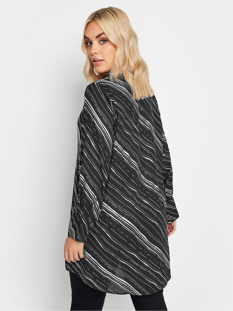 Yours Curve Onyx Black Oversized Shirt - Image 2 of 5