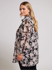 Yours London Curve Black Floral Longline Shirt - Image 4 of 4