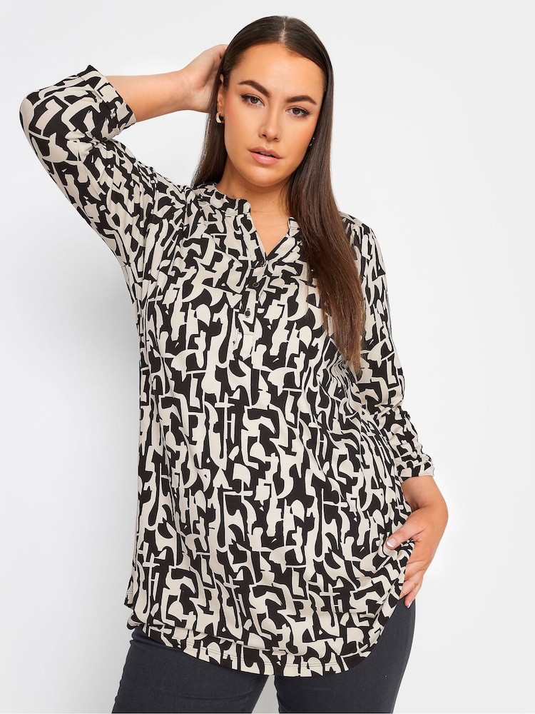Yours Curve Black/chrome Jersey Shirt - Image 1 of 4