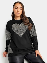 Yours Curve Sweatshirt mit Herzmotiv - Bild 1 von 5