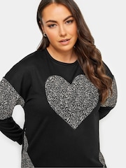 Yours Curve Sweatshirt mit Herzmotiv - Bild 4 von 5