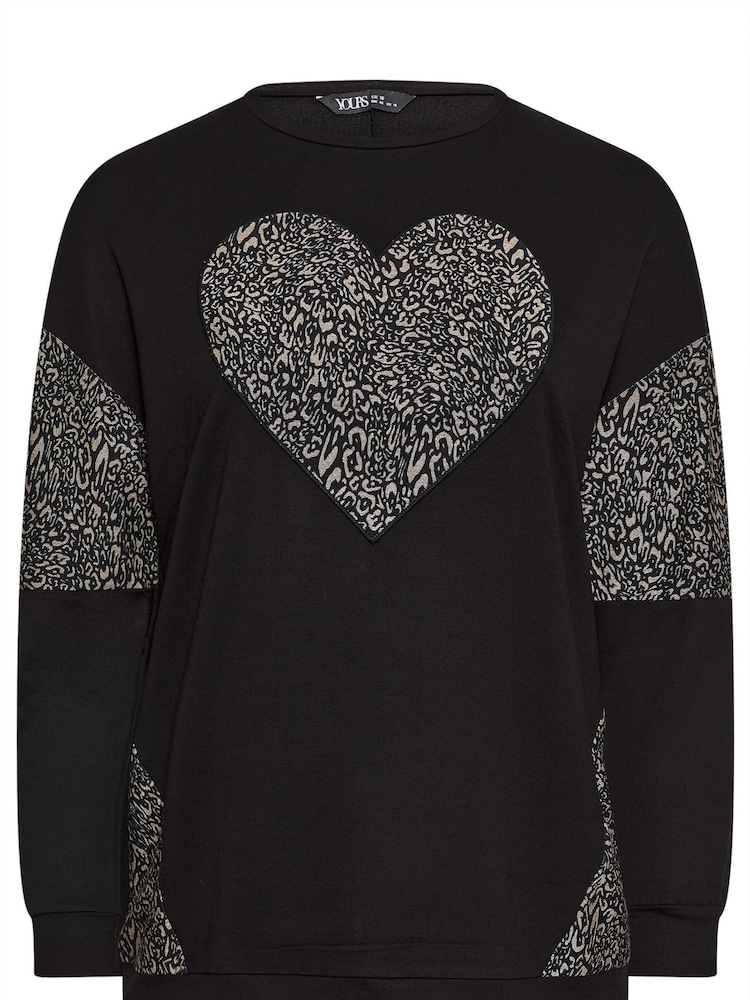 Yours Curve Sweatshirt mit Herzmotiv - Bild 5 von 5