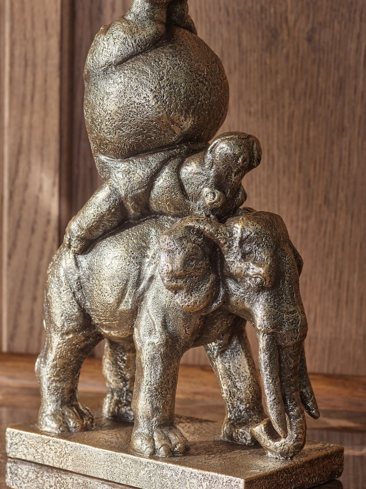 Gold Stacked Safari Animal Ornament - Image 2 of 7