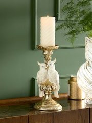 Gold Cockatoo Pillar Candle Holder - Image 1 of 5