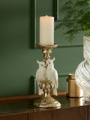 Gold Cockatoo Pillar Candle Holder - Image 2 of 5