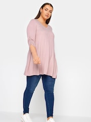 Yours Curve Pink Star Embellished Swing Top - Image 2 of 4