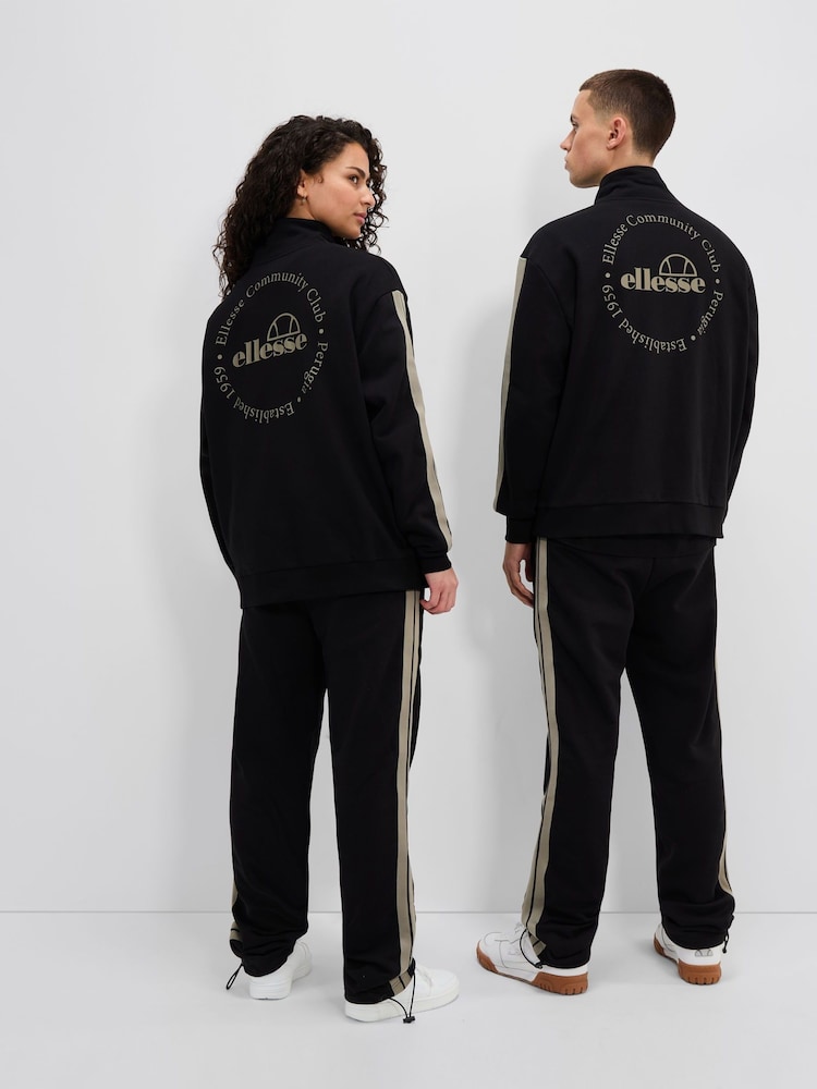 Ellesse Zaragoza 1/2 Zip Track Black Sweat Top - Image 2 of 5