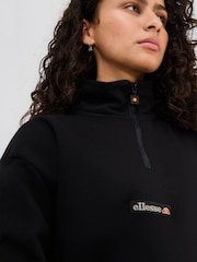 Ellesse Zaragoza 1/2 Zip Track Black Sweat Top - Image 4 of 5