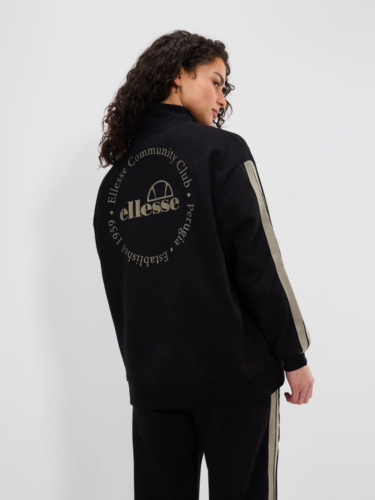 Ellesse Zaragoza 1/2 Zip Track Black Sweat Top - Image 5 of 5