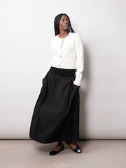 Albaray 100% Cotton Woven Mix Full Black Skirt - Image 1 of 4