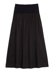 Albaray 100% Cotton Woven Mix Full Black Skirt - Image 4 of 4